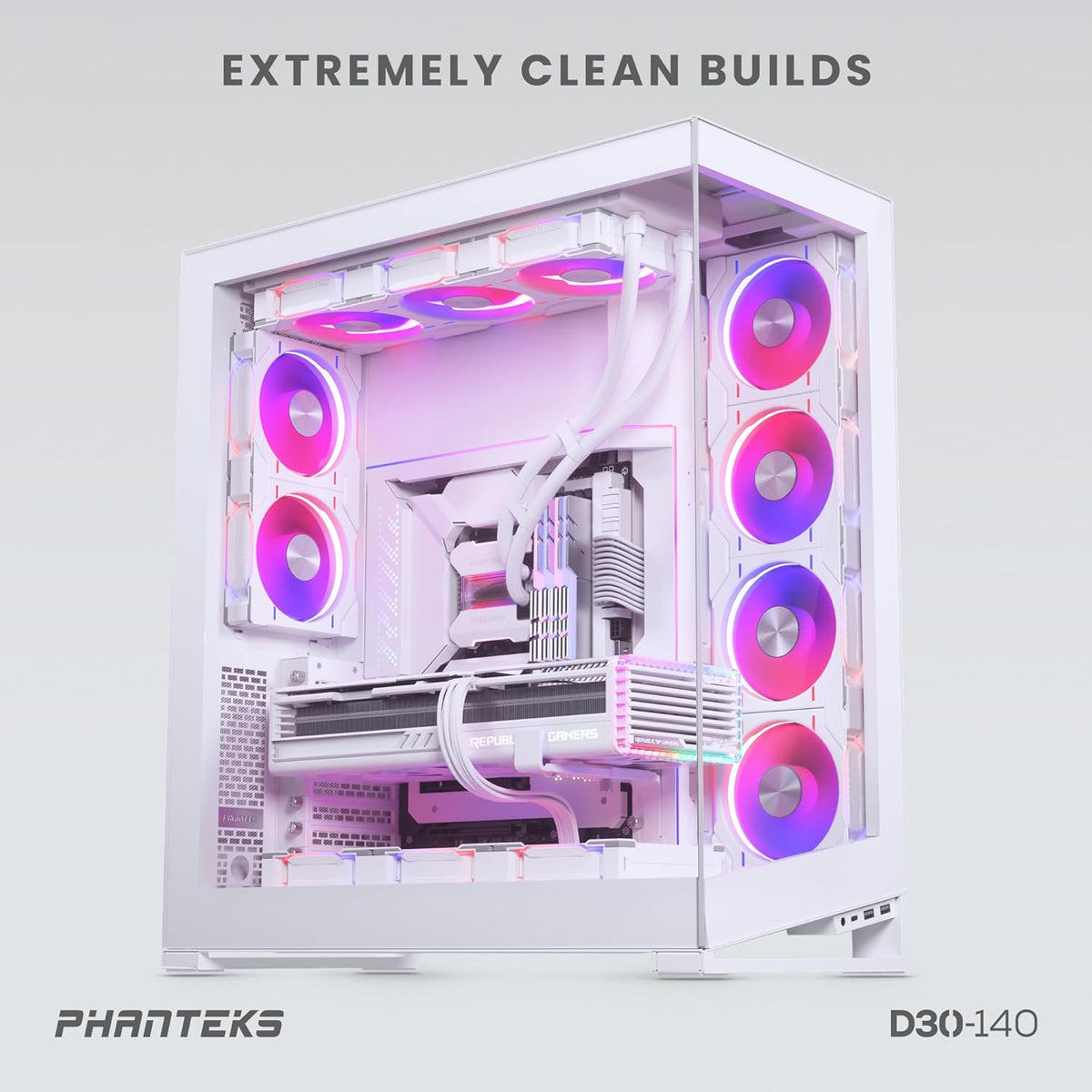Lot de 3x Phanteks D30 Regular Airflow RGB - 14cm - BLANC image 7
