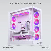Lot de 3x Phanteks D30-140 RGB blanc avec ventilateurs rose-violet LED