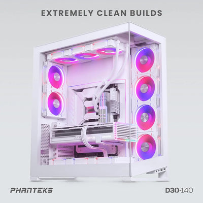 Lot de 3x Phanteks D30-140 RGB blanc avec ventilateurs rose-violet LED