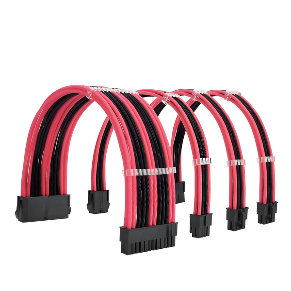 Cables PSU Rallonges Câbles Alimentation Rose Gris Noir