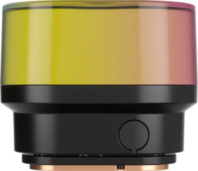 Refroidisseur CPU liquide CORSAIR iCUE Link H100i 240 RGB Noir, vue cylindrique dégradée jaune-rose