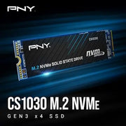 PNY CS1030 2 To M.2 NVMe PCIe Gen3 x4 SSD noir et bleu 2100 Mo/s