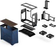 Fractal Design Era 2 Midnight Blue : boîtier angulaire bleu texturé avec composants internes noirs