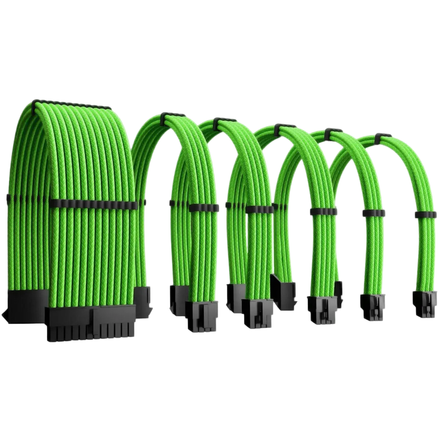 Câbles rallonges verts tressés pour alimentation PSU ATX EPS PCI-E