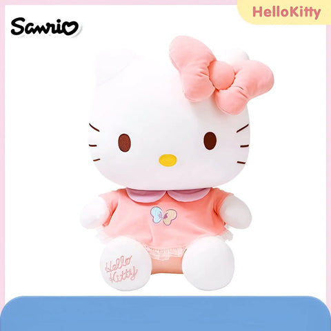Peluche Hello Kitty - Tenue en combinaison pêche -30 cm