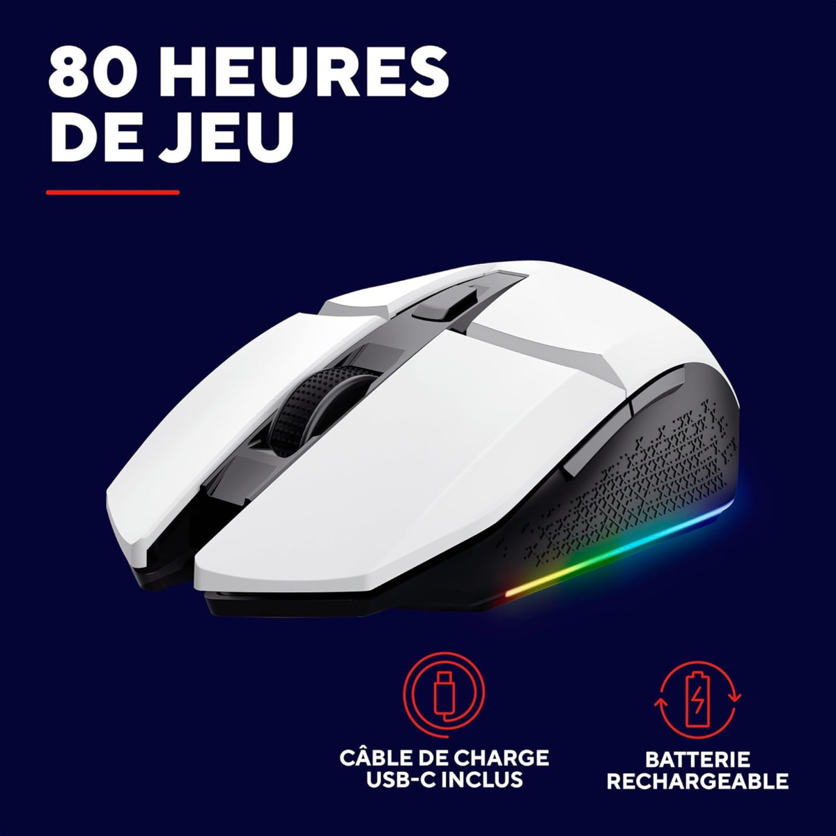 Souris Gamer - GX Trust - GXT 1108 - Blanc