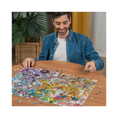 Puzzle Pokémon Challenge 1000 pièces multicolore sur table en bois