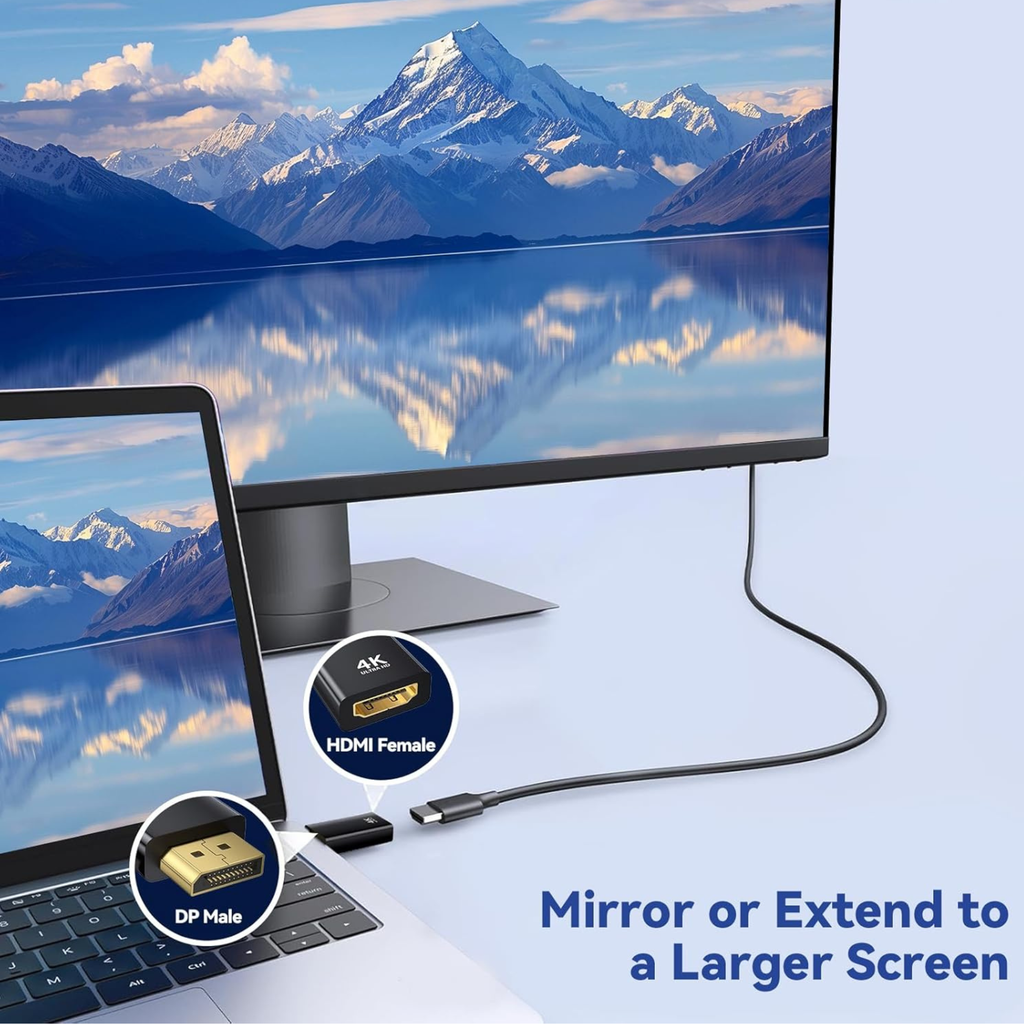 Adaptateur DisplayPort mâle vers HDMI femelle