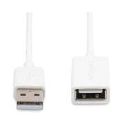 Rallonge USB femelle vers mâle 1 m vue arrière, blanc USB-A à USB-B
