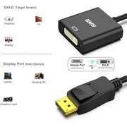 Adaptateur Benfei DisplayPort mâle vers DVI-D femelle, connecteurs plaqués or
