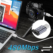 Adaptateur USB-C vers HDMI noir et argent 480 Mbps arrière
