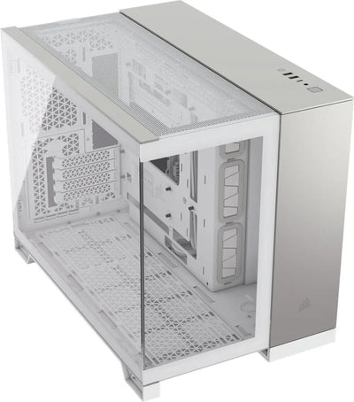 Boîtier PC Corsair 2500X BLANC/SILVER panneau latéral blanc transparent maille géométrique