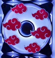 Ventilateur PC circulaire Akatsuki Naruto 120mm/140mm avec 6 nuages rouges translucides blancs