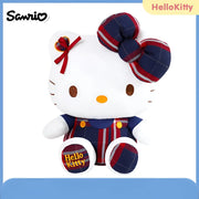 Peluche Hello Kitty 30 cm en tenue écossaise à carreaux bleu marine