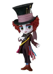 Figurine chibi Chapelier Fou Disney Villains, chapeau noir à bande rose