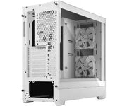 Coffret PC Fractal Design Pop Silent blanc TG Clear Tint, vue arrière avec ventilateurs et plaque perforée