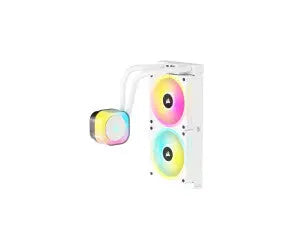 Refroidisseur CPU liquide CORSAIR iCUE Link H100i 240 RGB Blanc avec ventilateurs arc-en-ciel LED