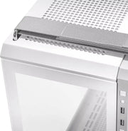 Coque PC ASUS TUF Gaming GT502 BLANC blanche perforée avec sangle tissu gris et boucle métal