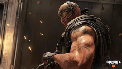 Soldat musclé tatoué en tenue tactique Call of Duty Black Ops 4 Xbox One