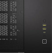 Panneau latéral mesh noir avec ports USB et bouton power sur boîtier Corsair 2500X NOIR mat