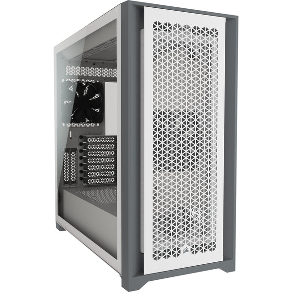 Boîtier PC Corsair 5000D Airflow Blanc vue de trois quarts