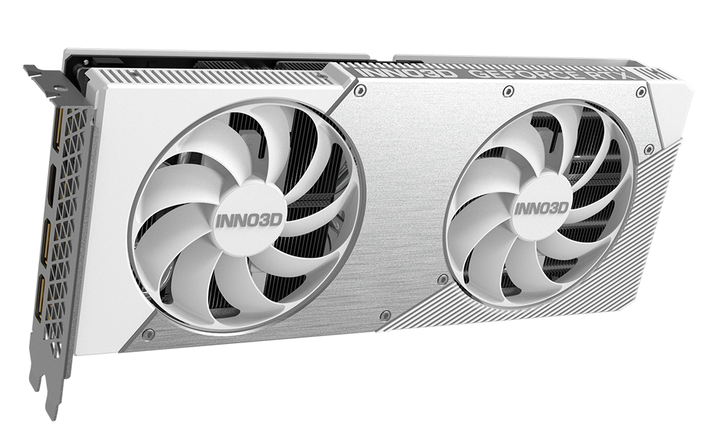 Carte graphique INNO3D GeForce RTX 5060 Ti Twin X2 OC 8 Go Blanc, double ventilateur blanc