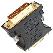 Adaptateur DVI mâle vers VGA mâle noir plastique avec connecteurs plaqués or