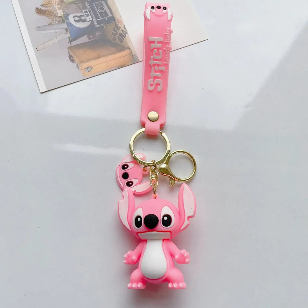 Porte-clés Disney Lilo & Stitch Stitch rose avec sangle silicone