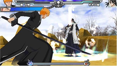 Ichigo charge Byakuya au sabre dans Bleach Heat The Soul 3 sur PlayStation Portable