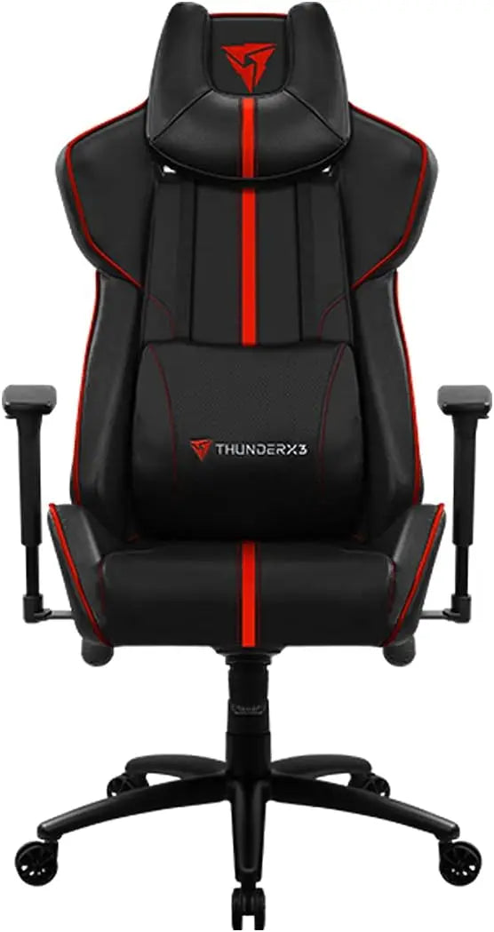 Fauteuil gaming ThunderX3 BC7 Air noir et rouge, vue dos ergonomique