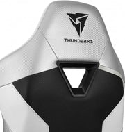 Fauteuil gamer ThunderX3 TC3 Max blanc/noir/gris, dos argent/noir carbone texturé