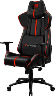 Fauteuil gaming ThunderX3 BC7 Air noir et rouge, vue dos ergonomique cuir piqué