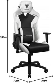 Fauteuil gamer ThunderX3 TC3 Max blanc/noir/gris ergonomique en noir et blanc