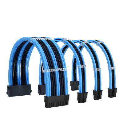 Rallonges Câbles Alimentation Cyan Noir