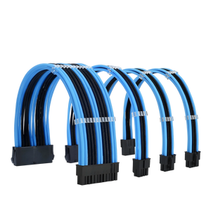 Rallonges Câbles Alimentation Cyan Noir