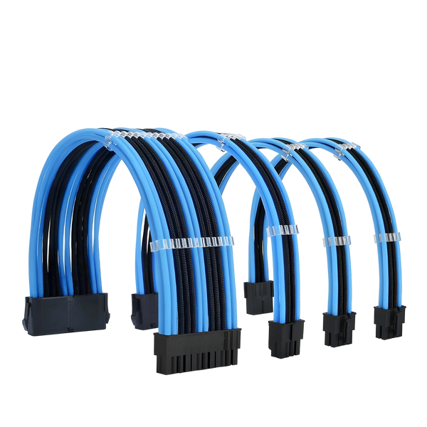 Cables PSU Rallonges Câbles Alimentation Cyan Noir