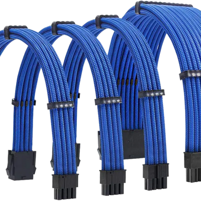 Kit de Rallonges cables alimentation bleu PSU - ATX / EPS / PCI-E