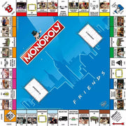 Monopoly Friends édition française avec propriétés et artwork Friends en bleu