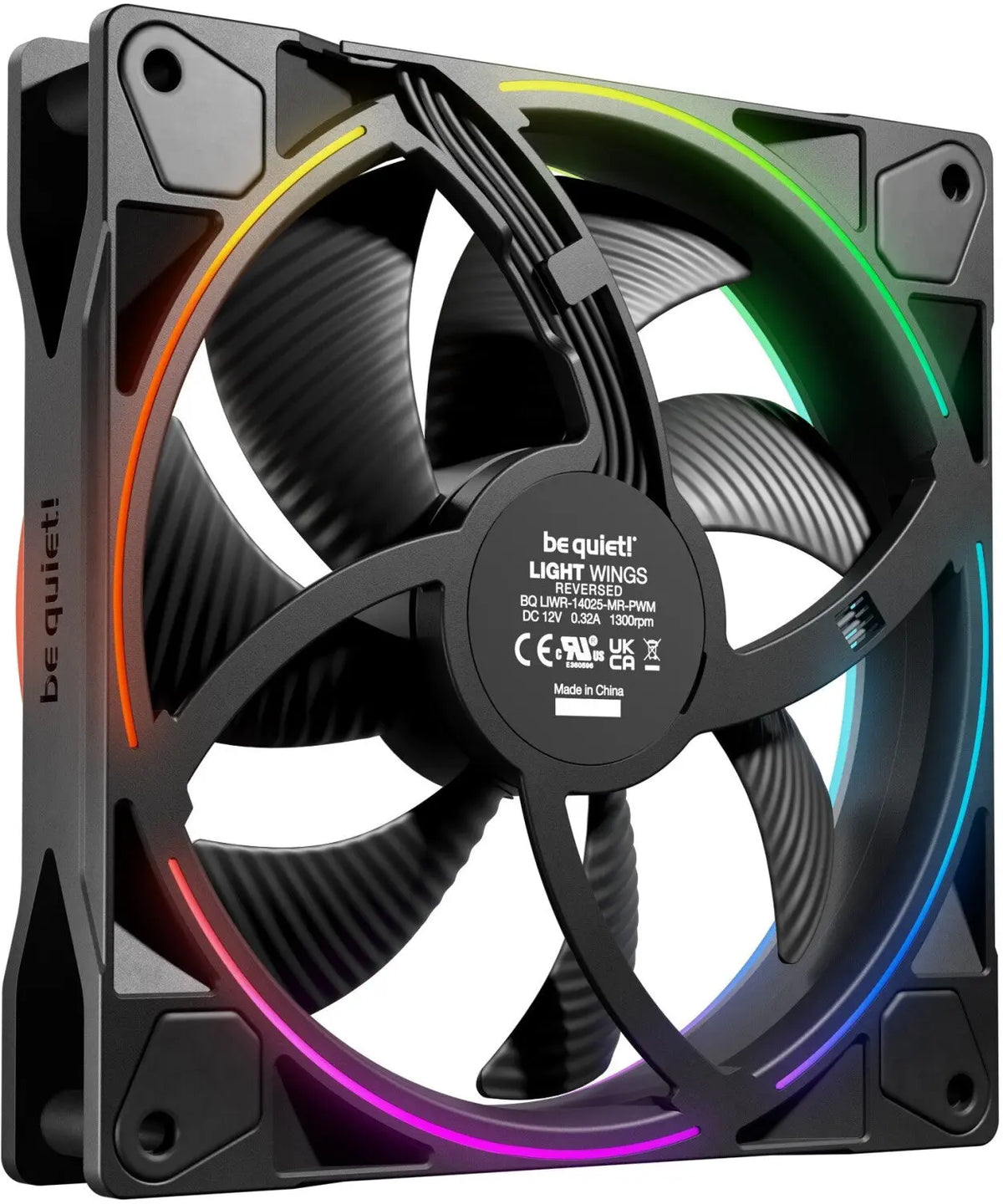 Ventilateur be quiet! Light Wings RGB 14cm noir avec éclairage LED multicolore