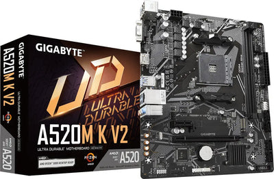 Carte mère Gigabyte A520M K V2 noire et or AM4 Ryzen 5000