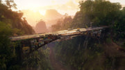 Pont métallique rouillé sur canyon vert au coucher du soleil, Just Cause 4 Gold PS4