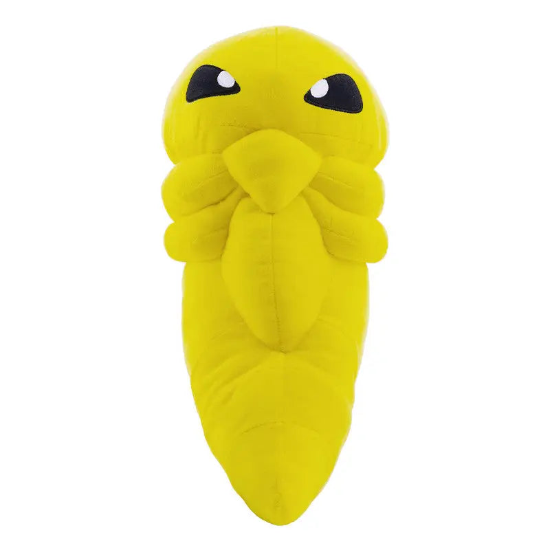 Peluche Pokémon Coconfort jaune vif, yeux noirs, corps segmenté, 15 cm coton doux