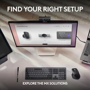 Clavier MX noir Logitech au design minimaliste mat, finition mate