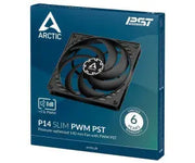 Ventilateur Arctic P14 Slim PWM PST 14 cm noir vue arrière