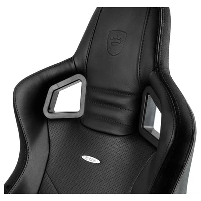 Fauteuil gamer Noblechairs Epic noir en cuir avec couronne sur appui-tête