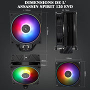 Ventirad Thermalright Assassin X120 EVO noir esprit assassin avec ventilateur RGB multicolore
