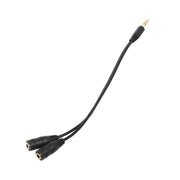 Adaptateur doubleur jack 3.5 mm noir avec contacts plaqués or