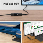 Adaptateur HDMI USB-C noir 4K pour affichage plug-and-play