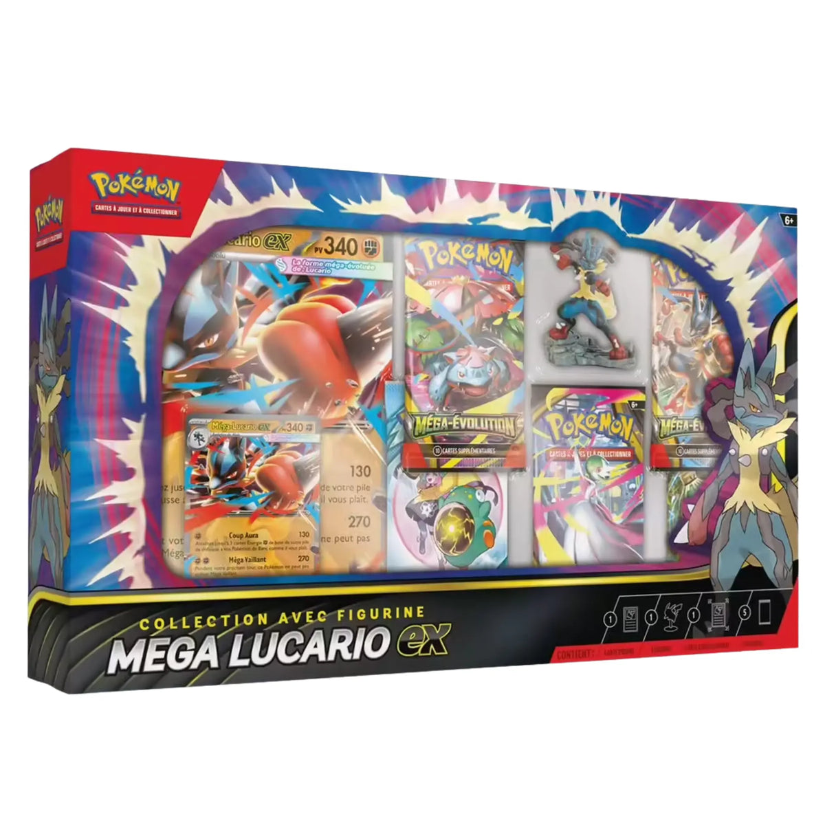 Coffret Lucario Méga-Évolution Pokémon JCC avec figurine et cartes