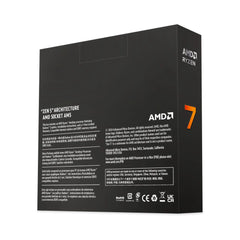 Boîte processeur AMD Ryzen 7 9700X noire avec logo 7 orange